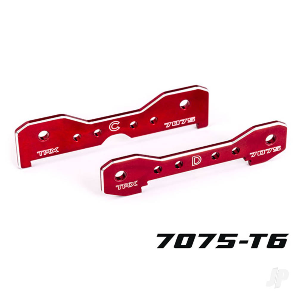Traxxas Tie bars, rear, 7075-T6 aluminium (Red-anodised) (fits Sledge)