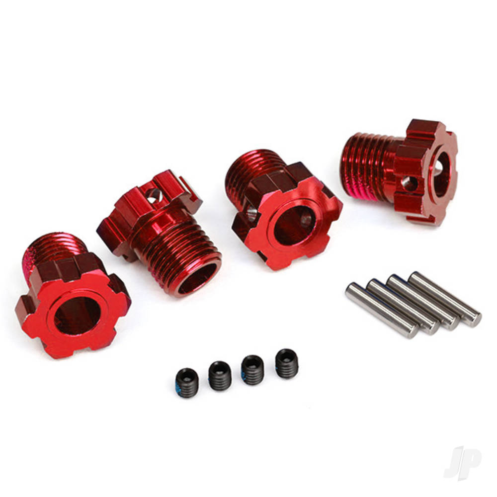 Traxxas Wheel Hubs, splined, 17mm (Red-anodised) (4 pcs) / 4x5 GS (4 pcs) / 3x14mm pin (4 pcs)