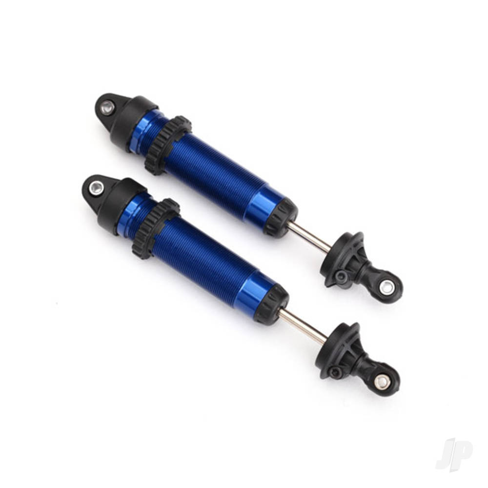 Traxxas Shocks, GTR, 134mm, aluminium (Blue-anodised) (fully assembled without springs) (Front, threaded) (2 pcs)
