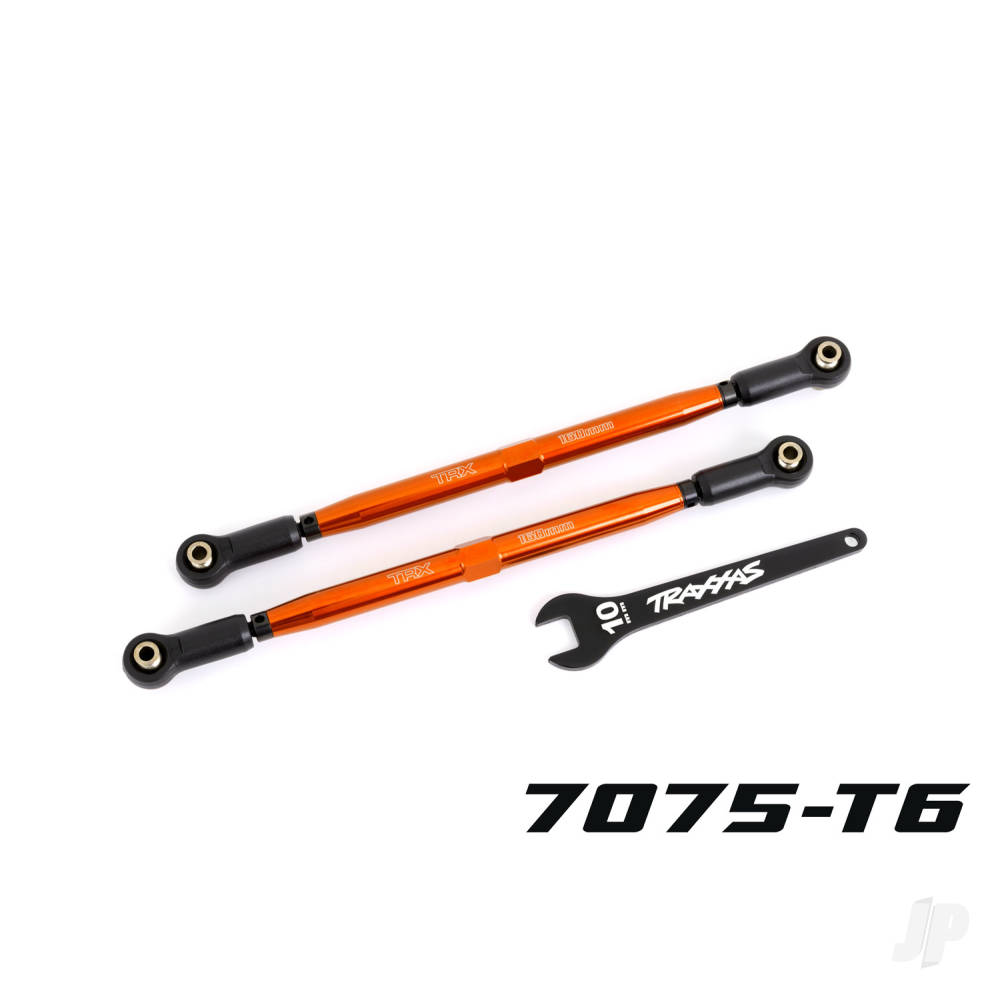 Traxxas Toe links, front (Tubes Orange-anodised, 7075-T6 aluminium, stronger than Titanium) (2 pcs) (for use with #7895 X-Maxx WideMaxx suspension kit)