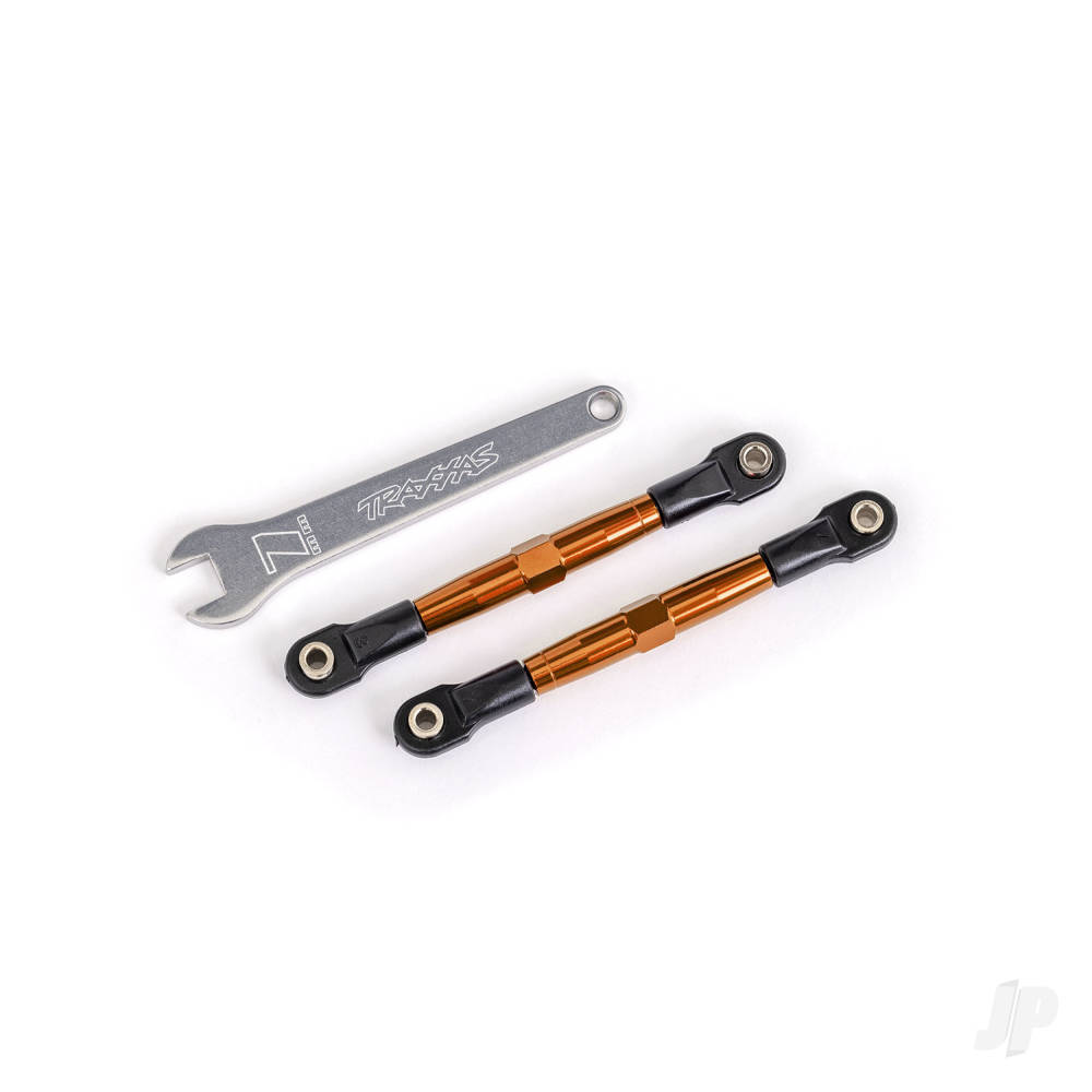 Traxxas Toe links, front (Tubes Orange-anodised, 7075-T6 aluminium, stronger than Titanium) (2) (assembled with rod ends and hollow balls) / aluminium wrench (1) (fits Drag Slash)