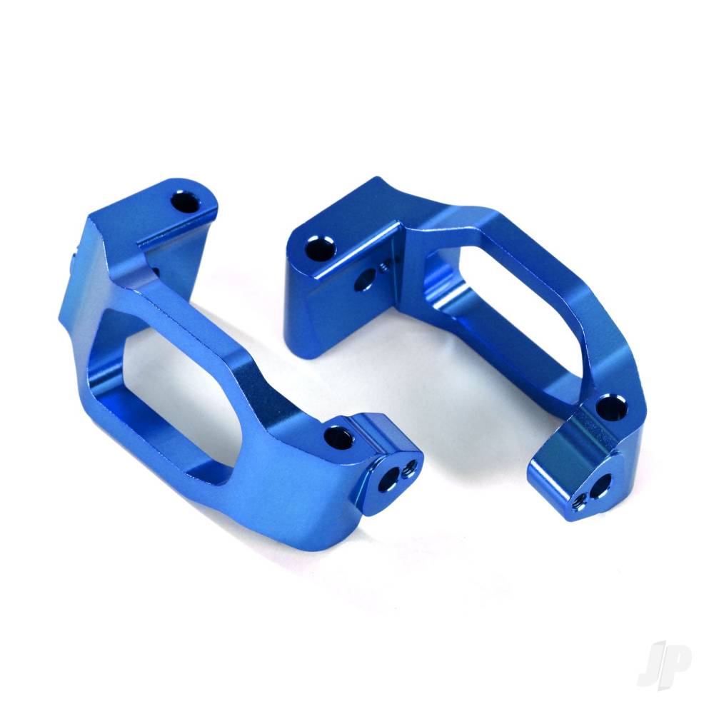 Traxxas Caster blocks (C-Hubs), 6061-T6 aluminium (Blue-anodised), left & right / 4x22mm pin (4 pcs) / 3x6mm BCS (4 pcs) / retainers (4 pcs)