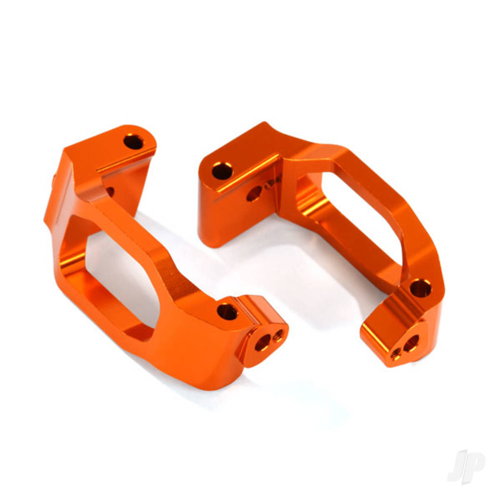 Traxxas Caster blocks (C-Hubs), 6061-T6 aluminium (Orange-anodised), left & right / 4x22mm pin (4 pcs) / 3x6mm BCS (4 pcs) / retainers (4 pcs)