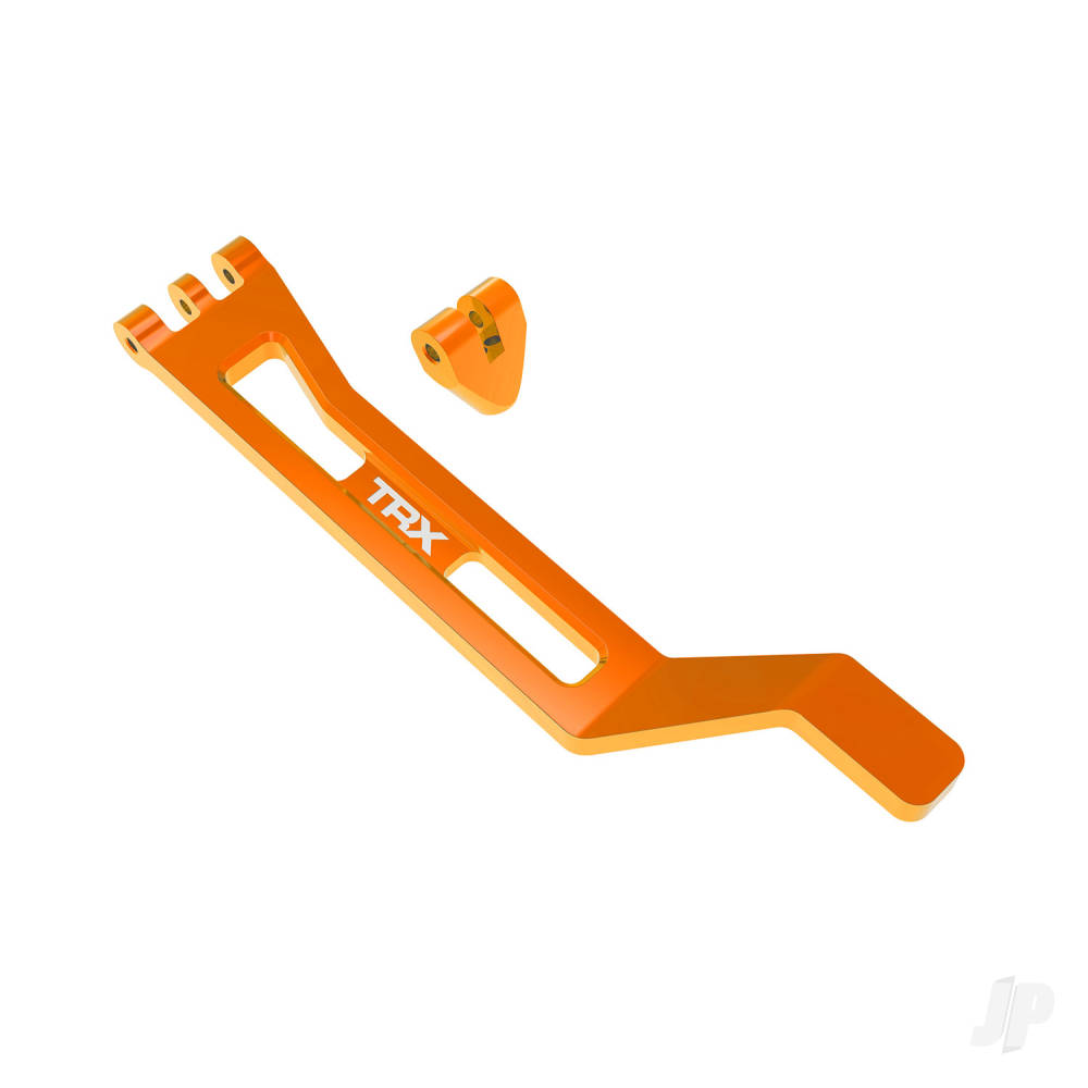 Traxxas Battery hold-down, hold-down post (Orange-anodised 6061-T6 aluminium), 3x15mm BCS (with threadlock) (1)