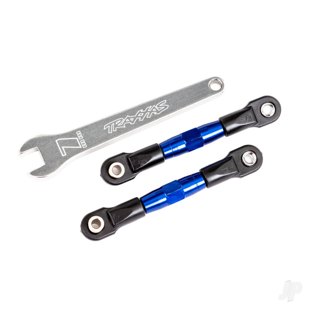 Traxxas Camber links, rear (Tubes Blue-anodised, 7075-T6 aluminium, stronger than Titanium) (2) (assembled with rod ends and hollow balls) / aluminium wrench (1) (fits Drag Slash)