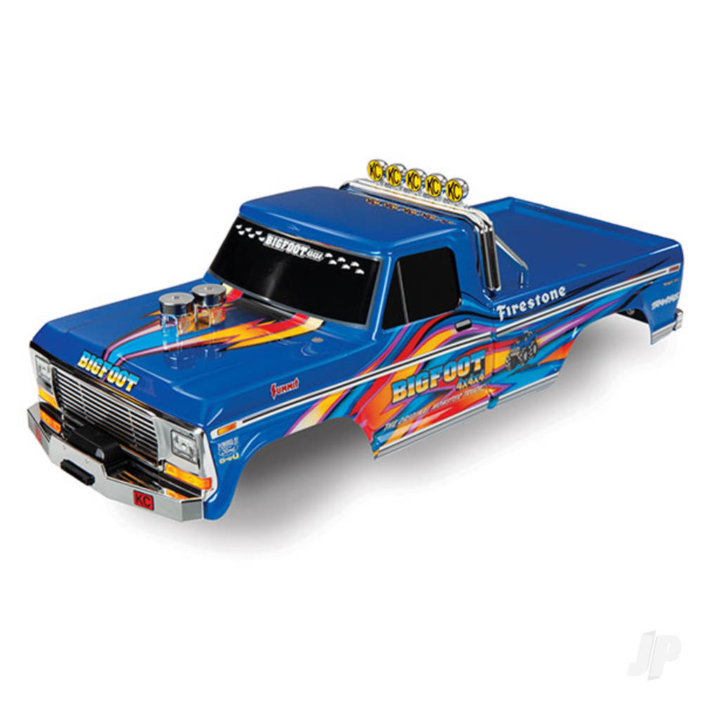 Traxxas Body, Bigfoot No. 1, Blue-x, Officially Licensed replica (painted, decals applied)