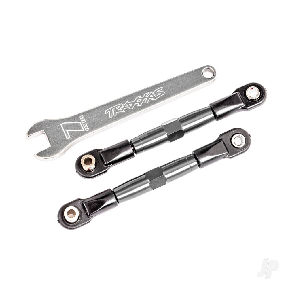 Traxxas Camber links, front (Tubes Charcoal Grey-anodised, 7075-T6 aluminium, stronger than Titanium) (2) (assembled with rod ends and hollow balls) / aluminium wrench (1) (fits Drag Slash)