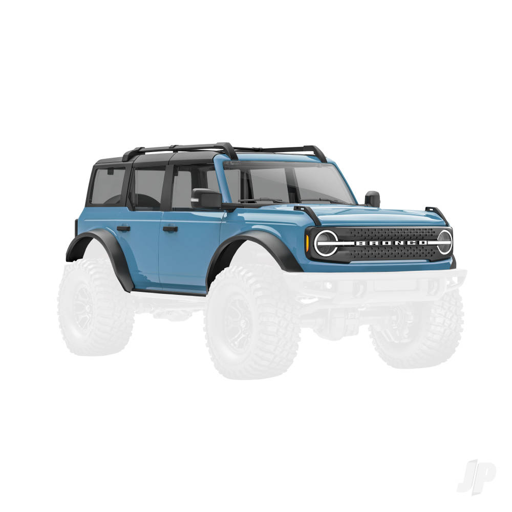 Traxxas Body, Ford Bronco, complete, Area 51 (includes grille, side mirrors, door handles, fender flares, windshield wipers, spare Tyre mount, & clipless mounting)