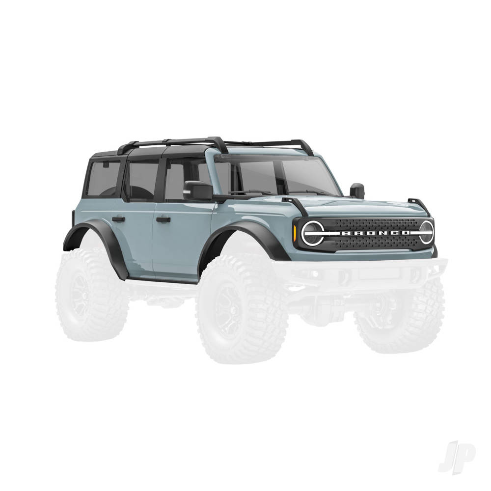 Traxxas Body, Ford Bronco, complete, Cactus Grey (includes grille, side mirrors, door handles, fender flares, windshield wipers, spare Tyre mount, & clipless mounting)