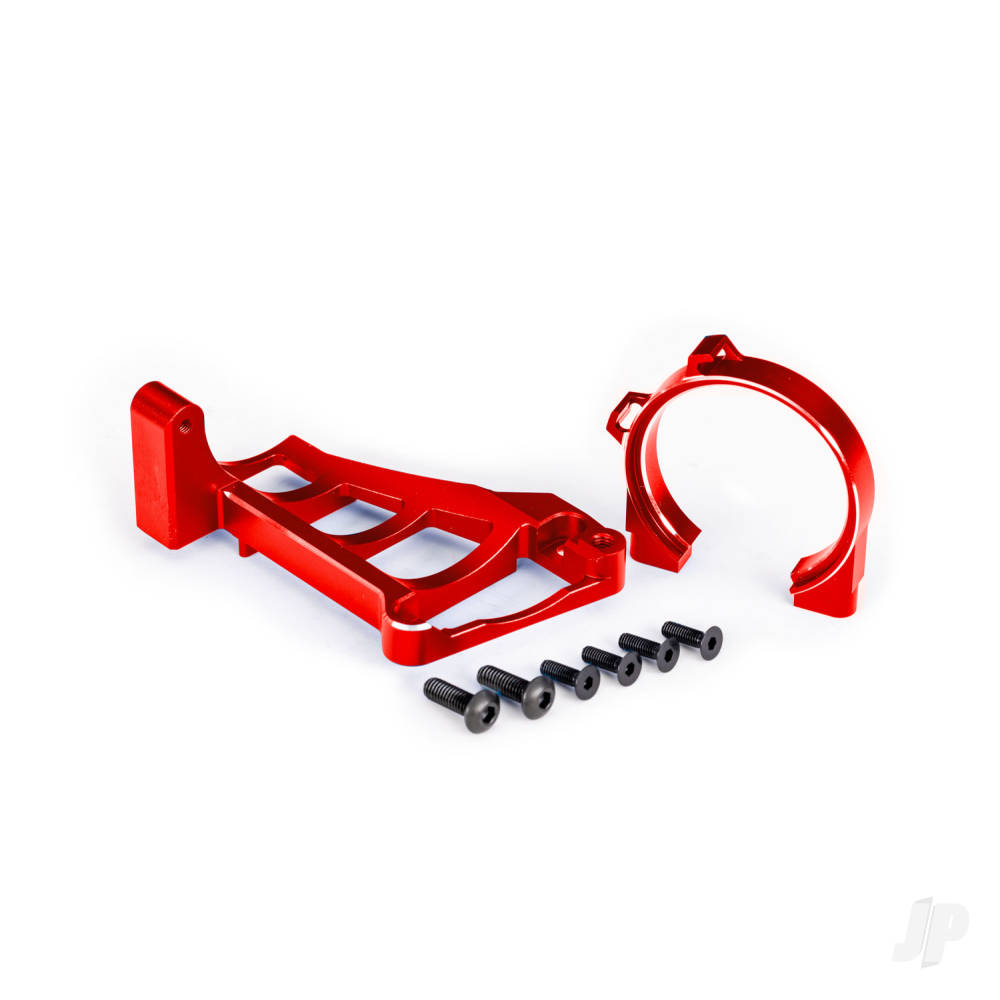 Traxxas Motor mounts (front & rear) (Red-anodised 6061-T6 aluminium) / 3x10mm CCS (with threadlock) (4) / 4x12mm BCS (with threadlock) (2) (for use with #3461 motor)