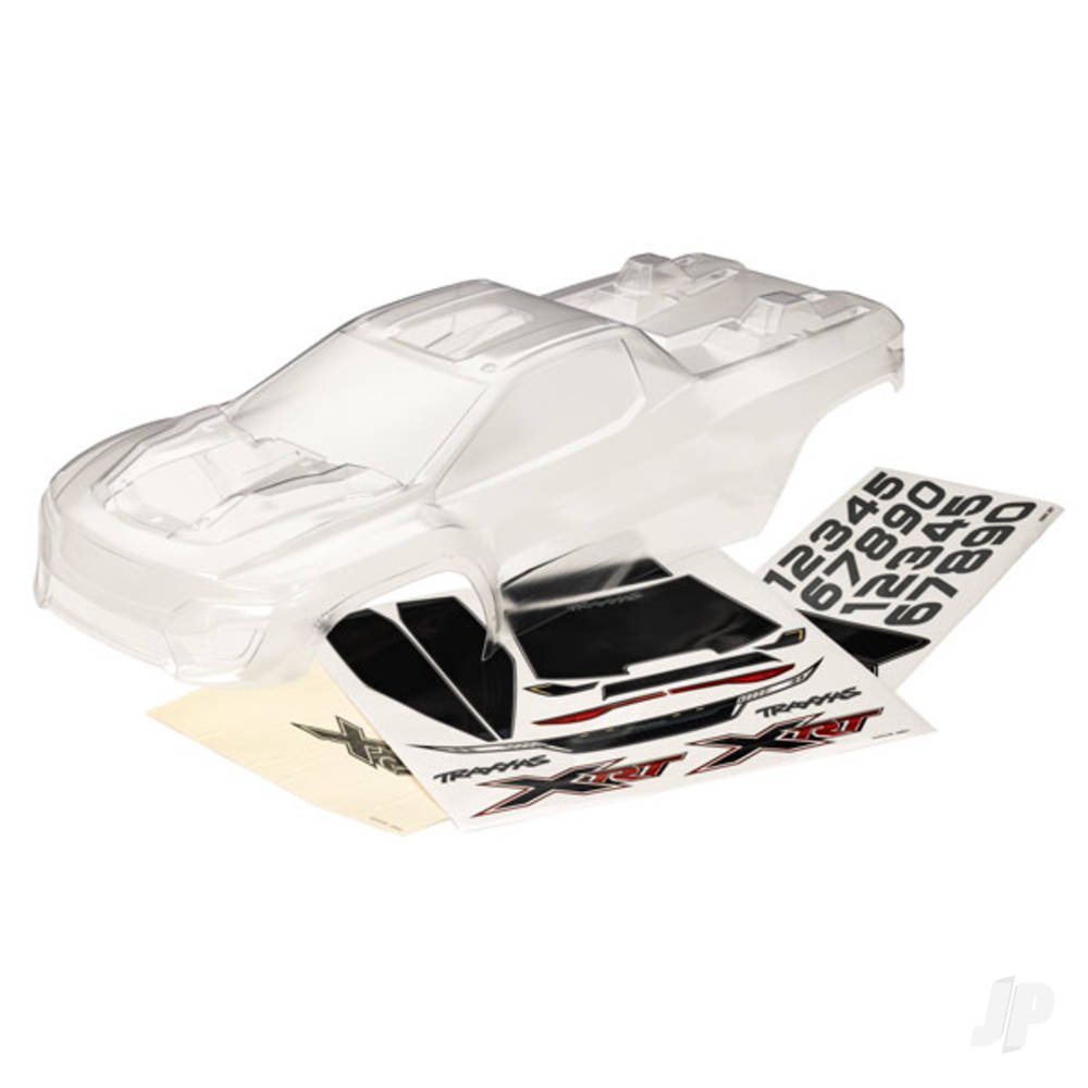 Traxxas Body, XRT (Clear, untrimmed, requires painting) / window masks / decal sheet