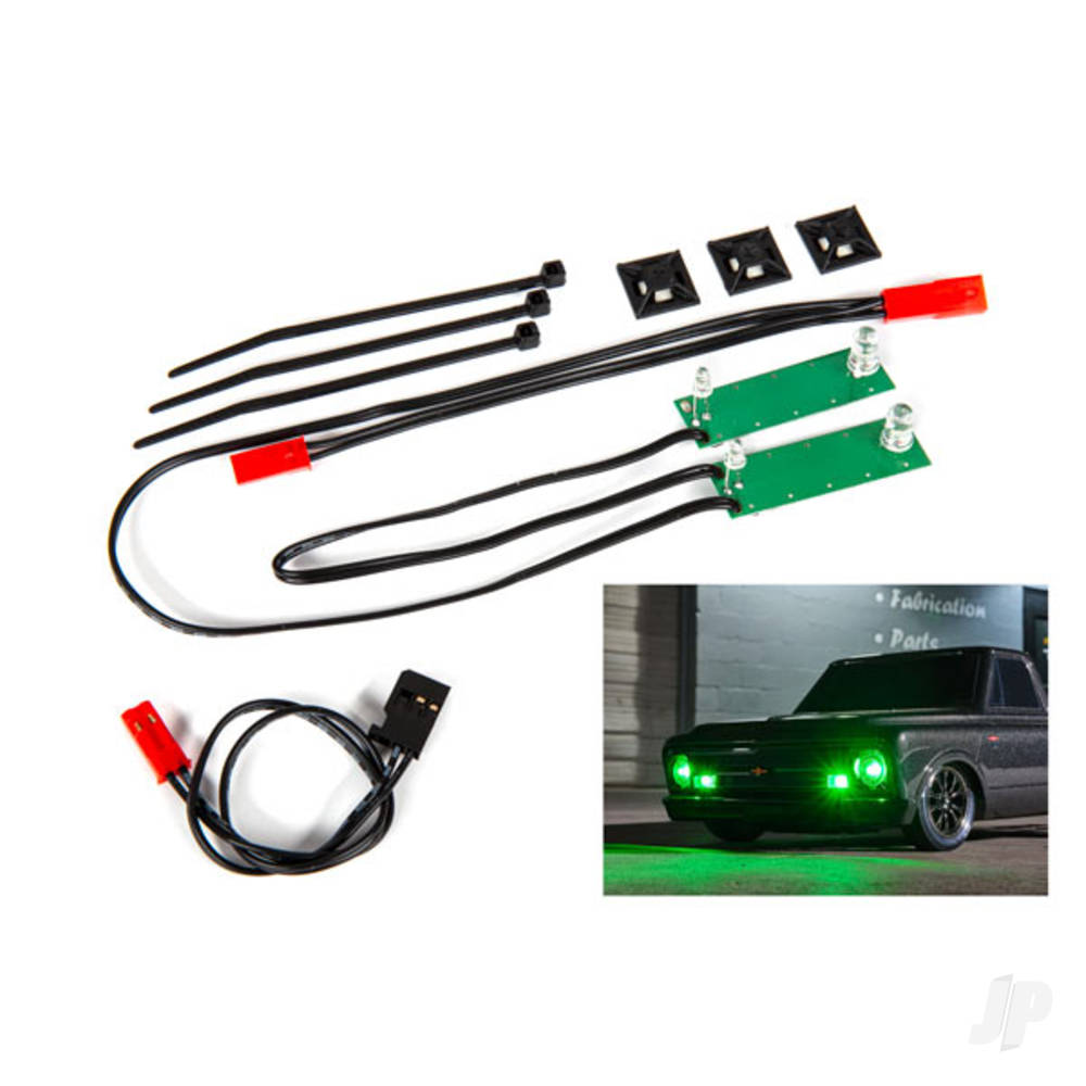 Traxxas LED light set, front, complete (Green) (includes light harness, power harness, zip ties (9))