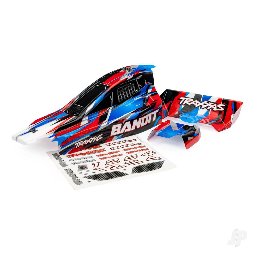 Traxxas Body, Bandit (also fits Bandit VXL), Red / wing (painted, decals applied)