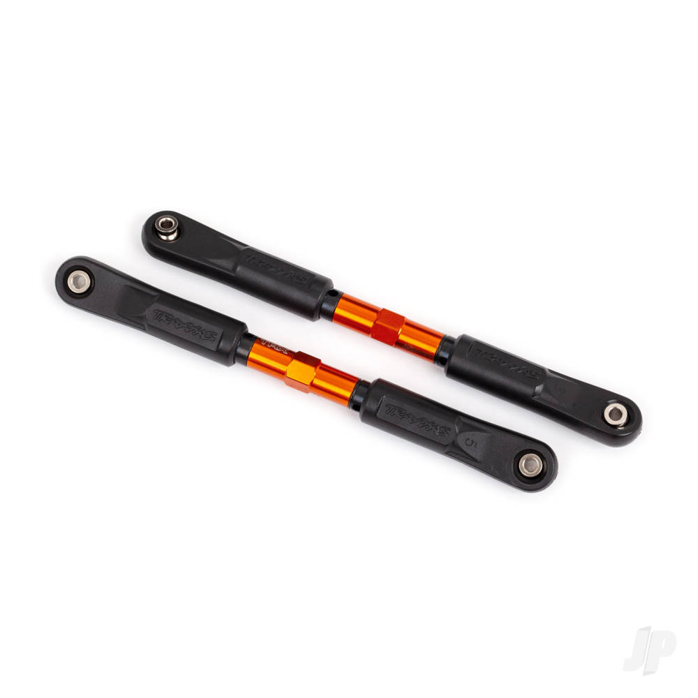 Traxxas Toe links, Sledge (Tubes Orange-anodised, 7075-T6 aluminium, stronger than Titanium) (120mm) (2) / rod ends, assembled with steel hollow balls (4) / aluminium wrench, 8mm (1)