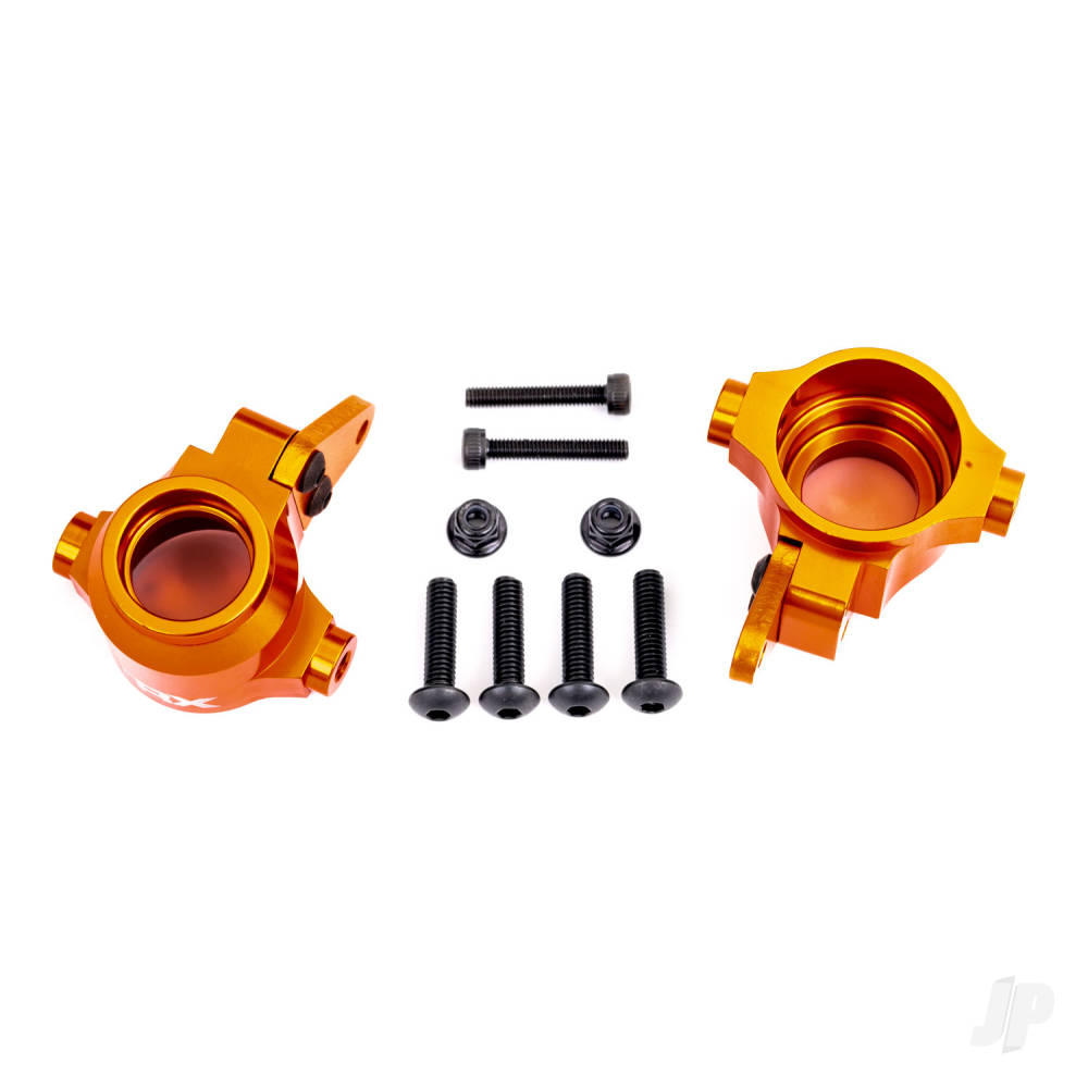 Traxxas Steering blocks, 6061-T6 aluminium (Orange-anodised), left & right / steering block arms (2 pcs)