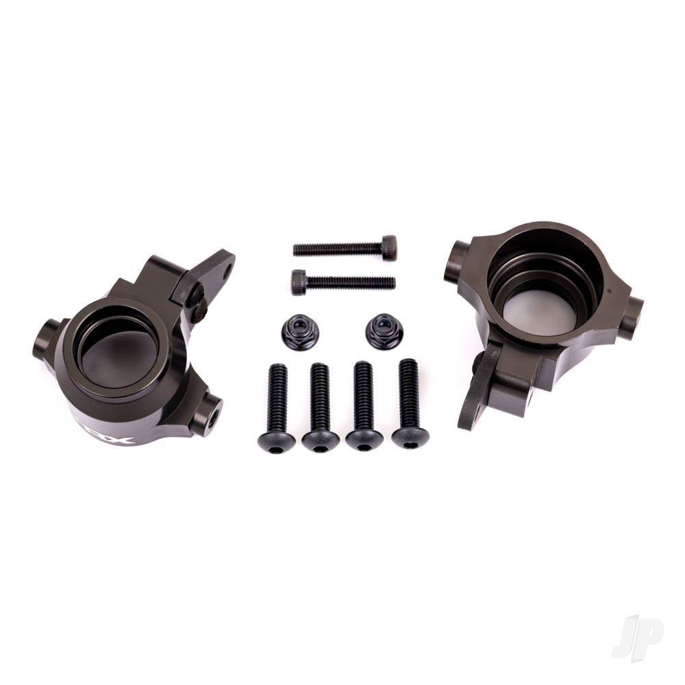 Traxxas Steering blocks, 6061-T6 aluminium (Dark Titanium-anodised), left & right / steering block arms (2 pcs)