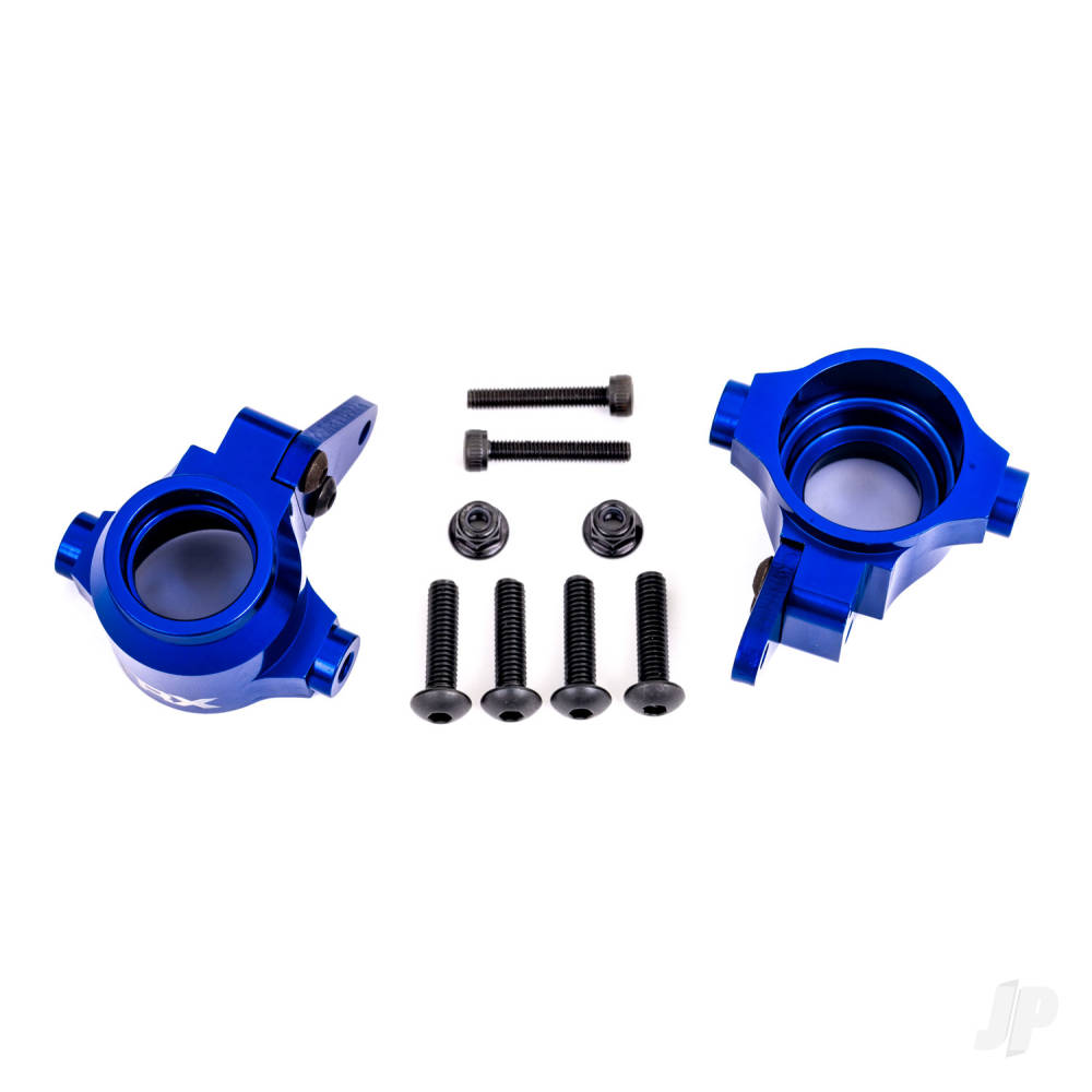 Traxxas Steering blocks, 6061-T6 aluminium (Blue-anodised), left & right / steering block arms (2 pcs)