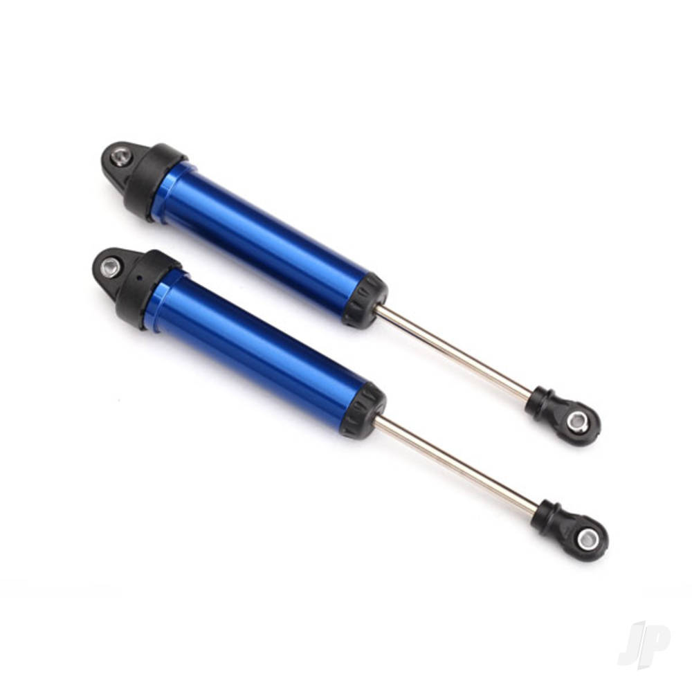 Traxxas Shocks, GTR, 134mm, aluminium (Blue-anodised) (fully assembled without springs) (Front, no threads) (2 pcs)