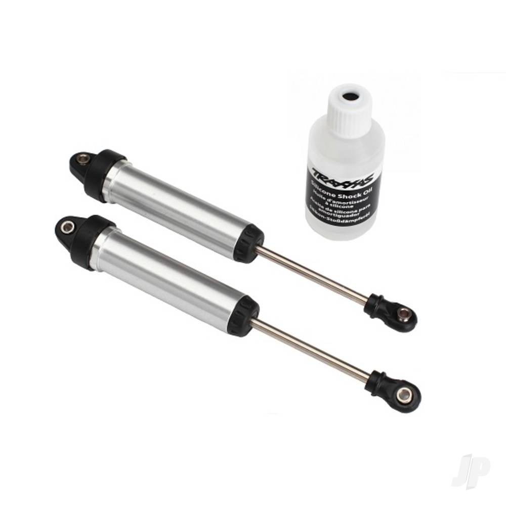 Traxxas Shocks, GTR, 134mm, Silver aluminium (fully assembled without springs) (Front, no threads) (2 pcs)