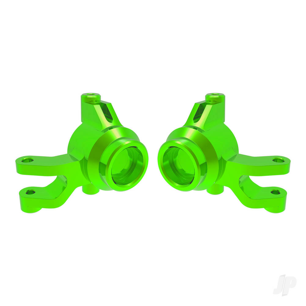 Traxxas Steering blocks, 6061-T6 aluminium (Green-anodised) (left & right), 3x12mm SS (with threadlock) (4 pcs), 3x15mm BCS (with threadlock) (2 pcs)