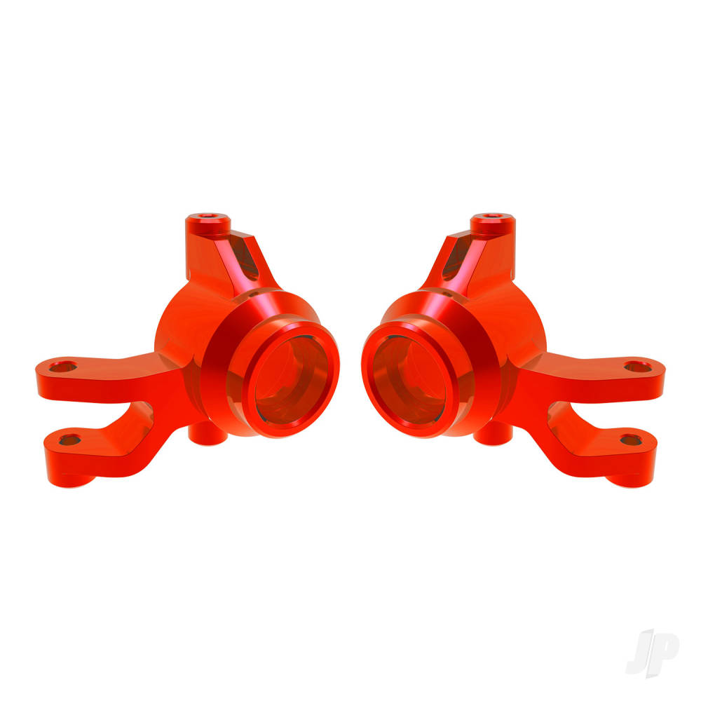 Traxxas Steering blocks, 6061-T6 aluminium (Red-anodised) (left & right), 3x12mm SS (with threadlock) (4 pcs), 3x15mm BCS (with threadlock) (2 pcs)