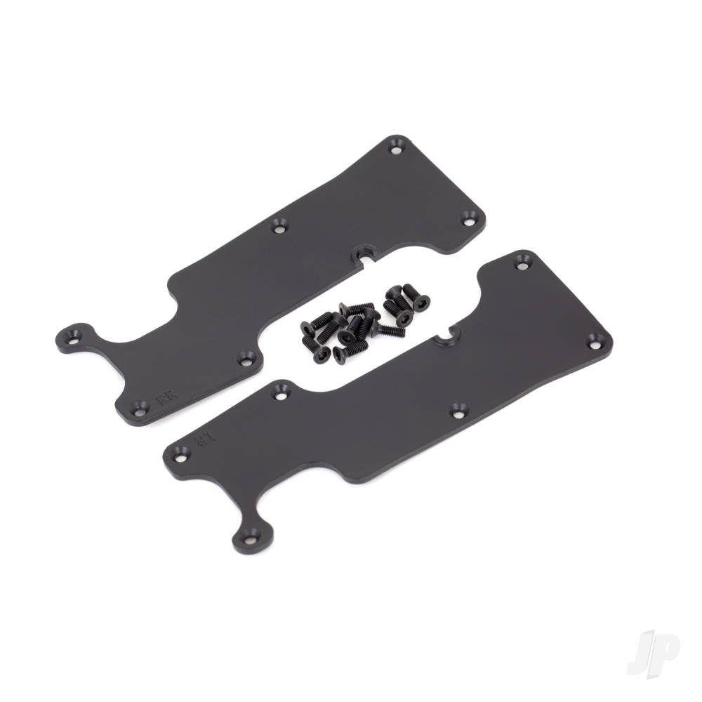 Traxxas Suspension arm covers, Black, rear (left and right) / 2.5x8 CCS (12 pcs)