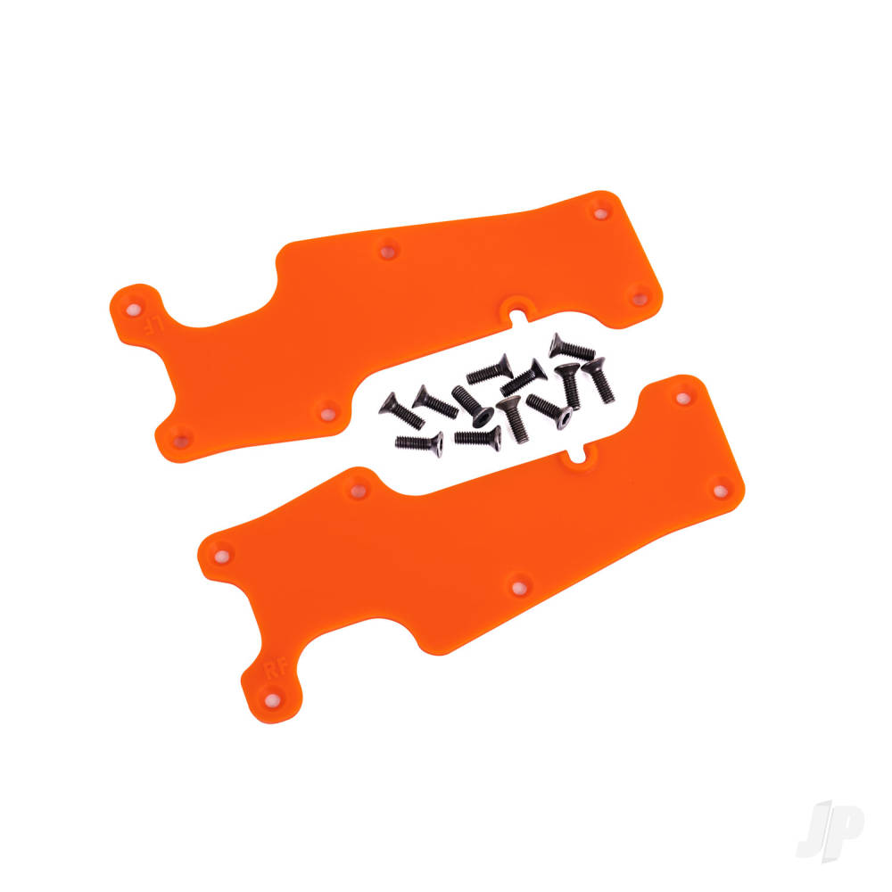 Traxxas Suspension arm covers, Orange, front (left and right) / 2.5x8 CCS (12 pcs)
