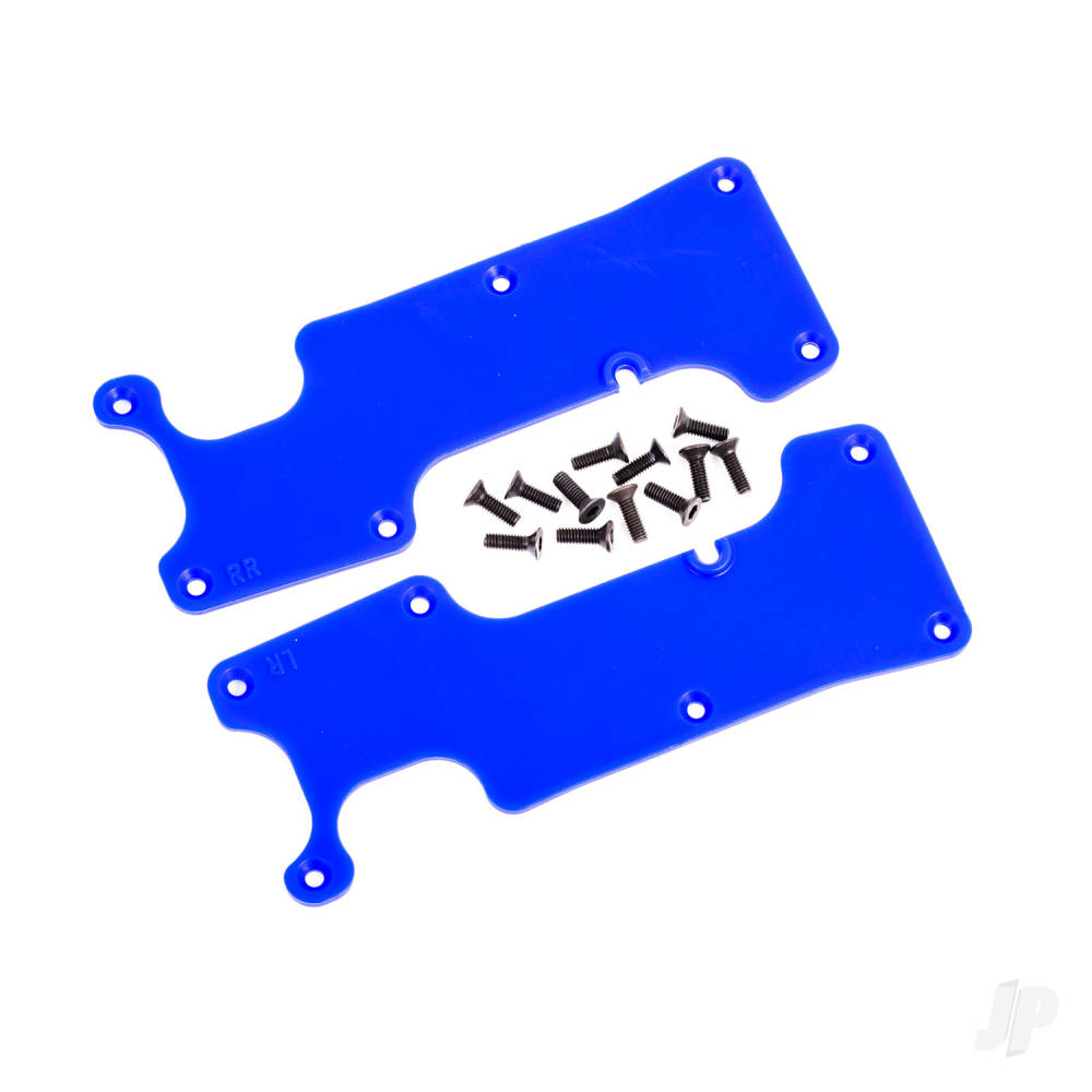 Traxxas Suspension arm covers, Blue, rear (left and right) / 2.5x8 CCS (12 pcs)