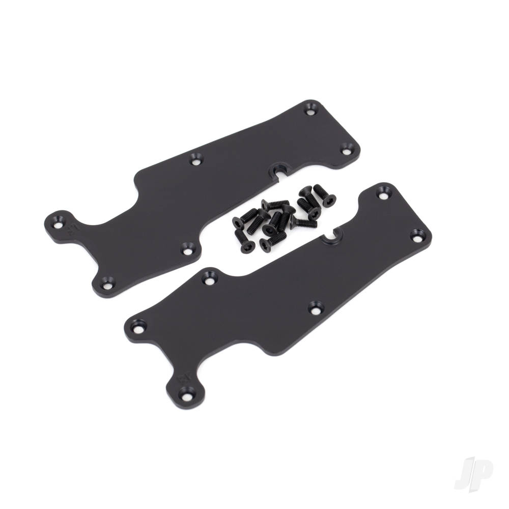 Traxxas Suspension arm covers, Black, front (left and right) / 2.5x8 CCS (12 pcs)