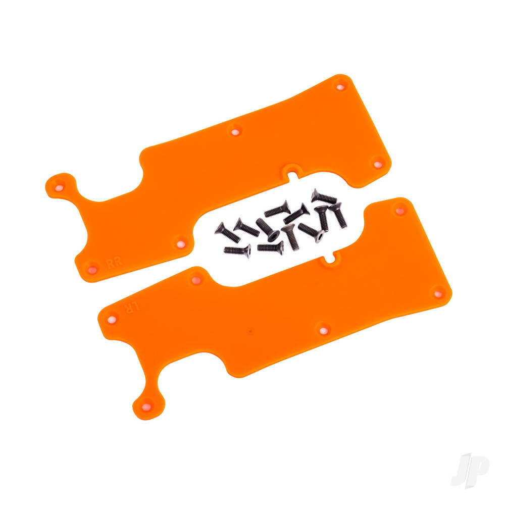 Traxxas Suspension arm covers, Orange, rear (left and right) / 2.5x8 CCS (12 pcs)