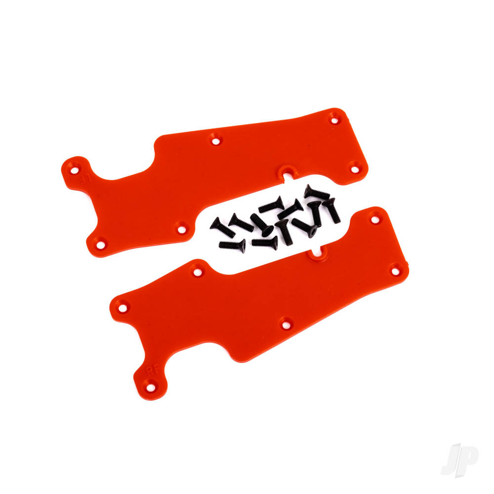 Traxxas Suspension arm covers, Red, front (left and right) / 2.5x8 CCS (12 pcs)