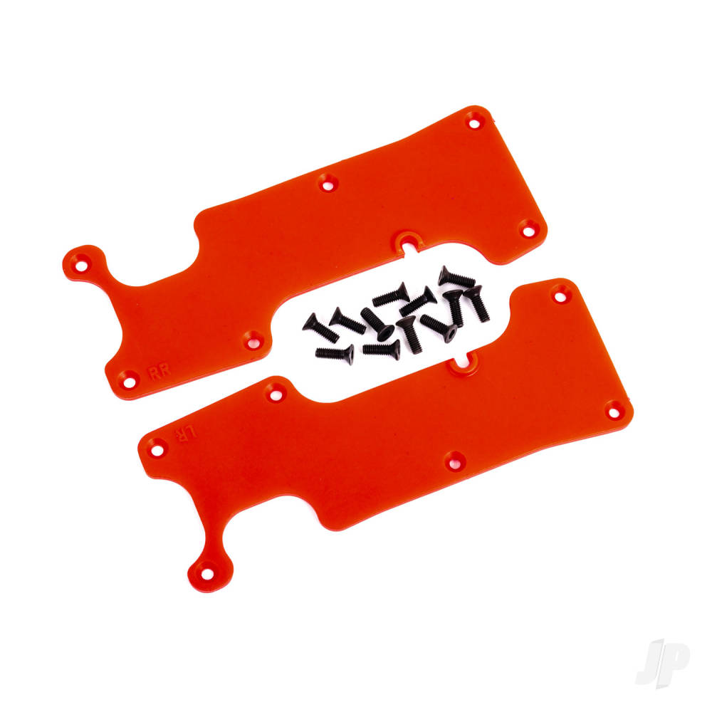 Traxxas Suspension arm covers, Red, rear (left and right) / 2.5x8 CCS (12 pcs)