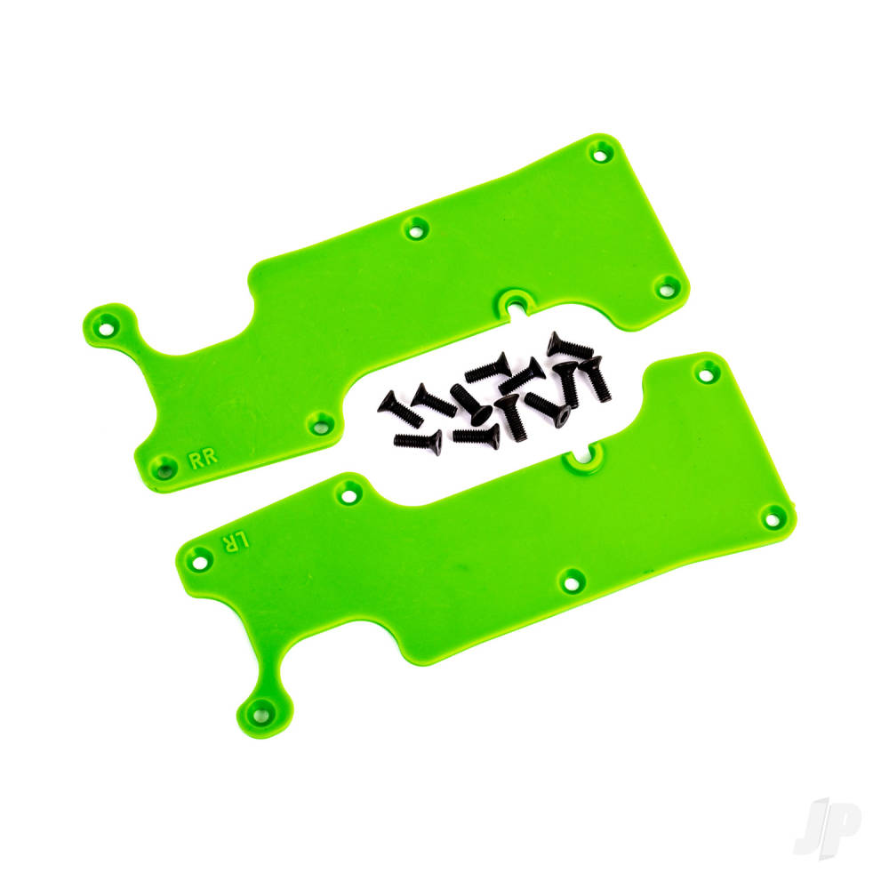 Traxxas Suspension arm covers, Green, rear (left and right) / 2.5x8 CCS (12 pcs)
