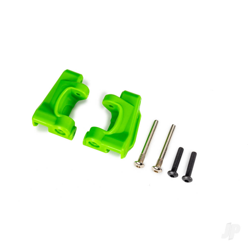 Traxxas Caster blocks (c-hubs), extreme heavy duty, Green (left & right) / 3x26mm hinge pins (2 pcs) / 3x15mm BCS (2 pcs) (for use with #9182 upgrade kit)