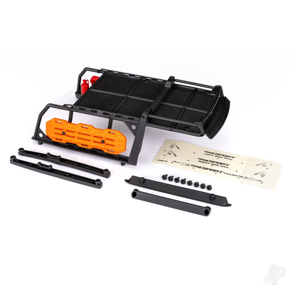 Traxxas Expedition rack, complete (includes traction boards, shovel, axe, jack, fire extinguisher, fuel cans, & mounting hardware) (fits #8111, 8111R, or 8213 series bodies)