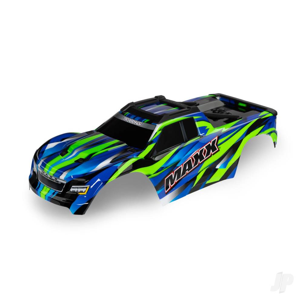 Traxxas Body, Maxx, Green (painted, decals applied) (fits Maxx with extended chassis (352mm wheelbase))