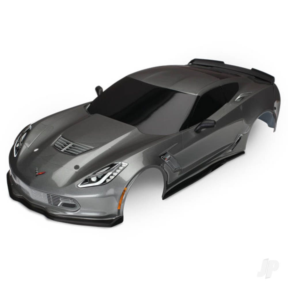 Traxxas Body, Chevrolet Corvette Z06, Graphite (painted, decals applied)-1