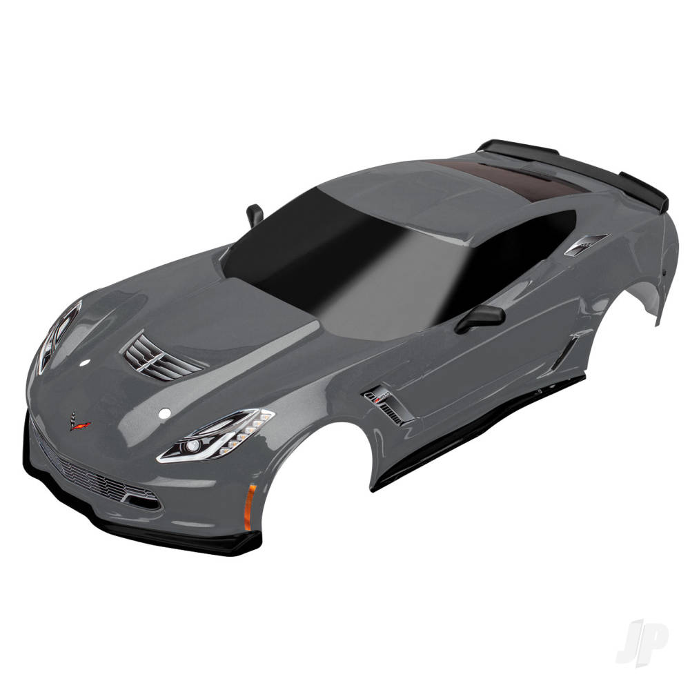 Traxxas Body, Chevrolet Corvette Z06, Graphite (painted, decals applied)-3