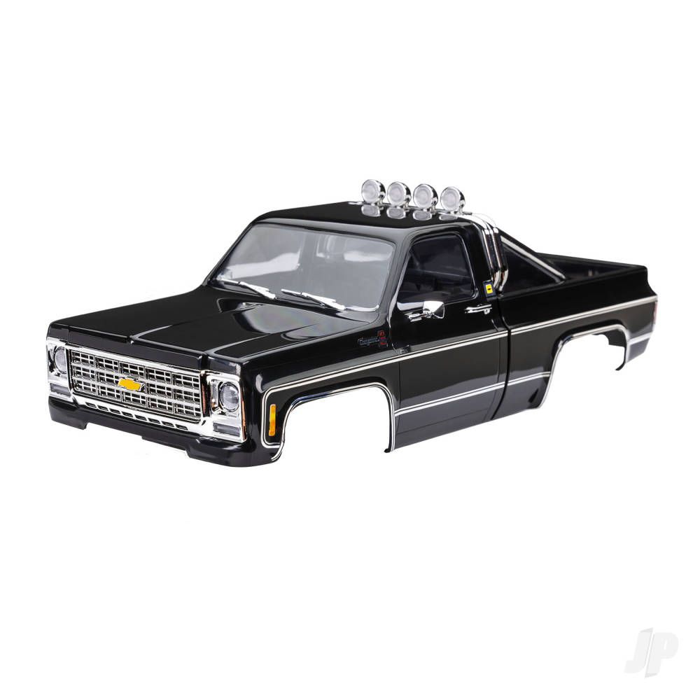 Traxxas Body, Chevrolet K10 Truck (1979), complete, Black (includes grille, side mirrors, door handles, roll bar, windshield wipers, & clipless mounting) (requires #9835 front & rear bumpers)