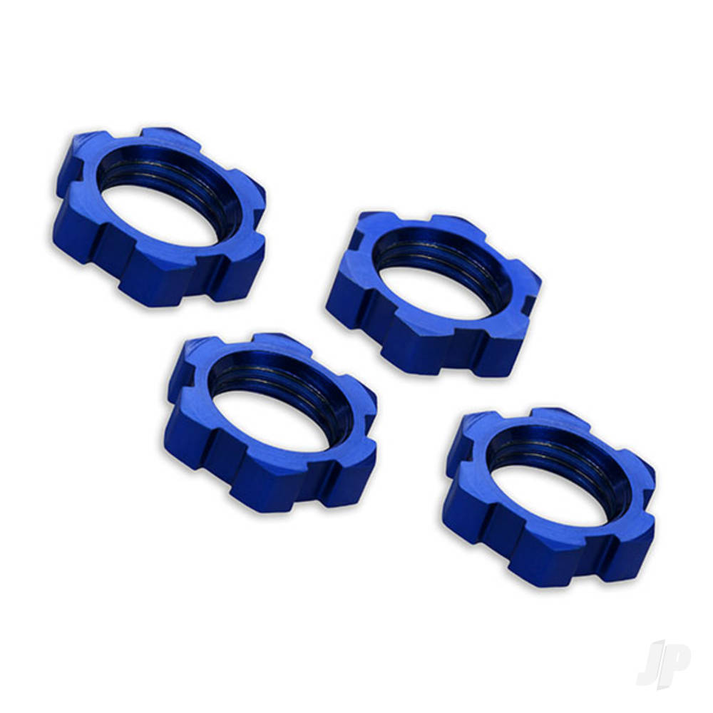 Traxxas Wheel nuts, splined, 17mm, serrated (Blue-anodised) (4 pcs)