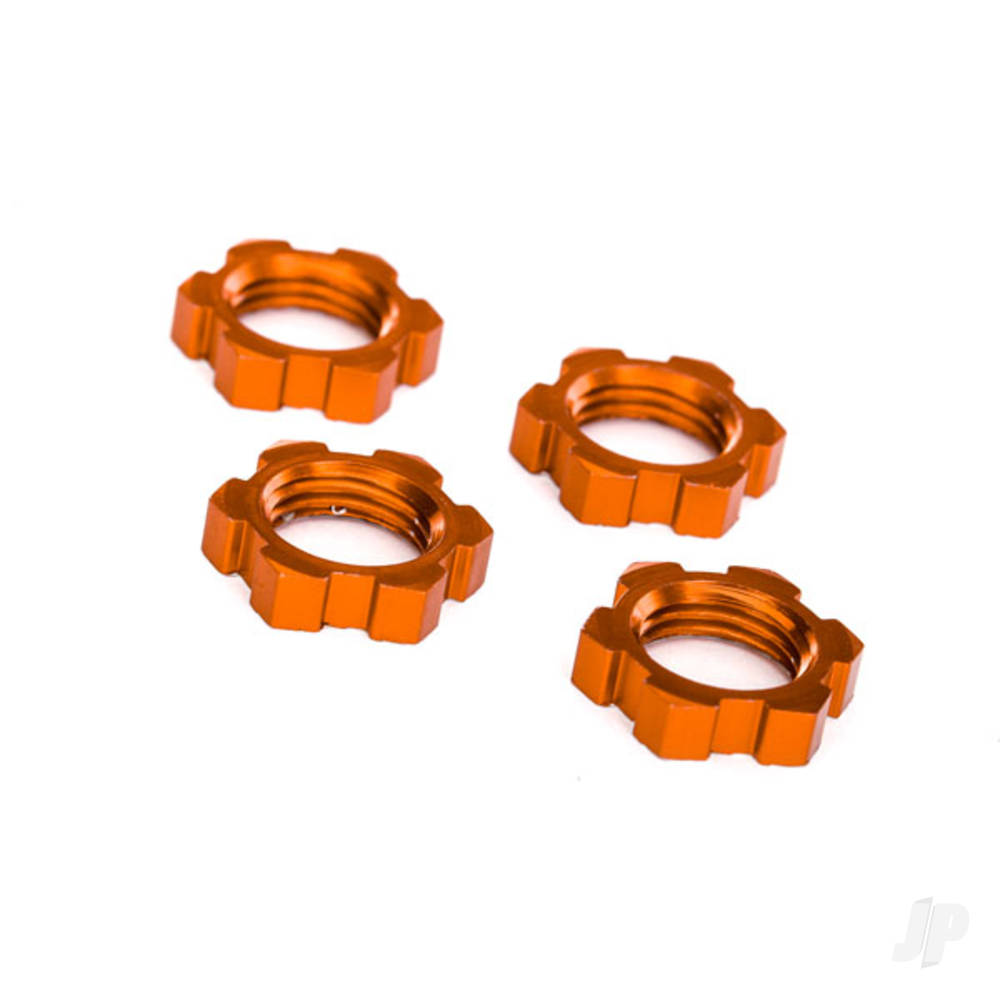 Traxxas Wheel nuts, splined, 17mm, serrated (Orange-anodised) (4 pcs)