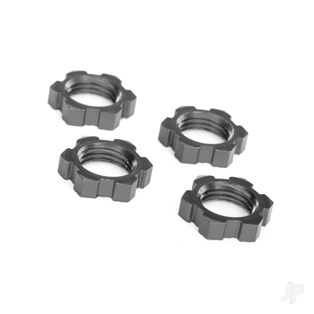 Traxxas Wheel nuts, splined, 17mm, serrated (Grey-anodised) (4 pcs)