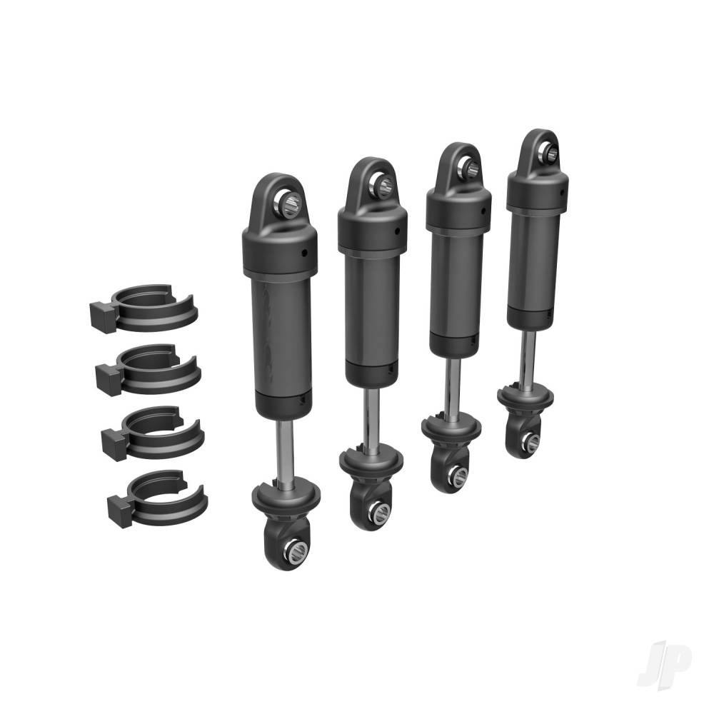 Traxxas Shocks, GTM, 6061-T6 aluminium (Dark Titanium-anodised) (fully assembled without springs) (4 pcs)