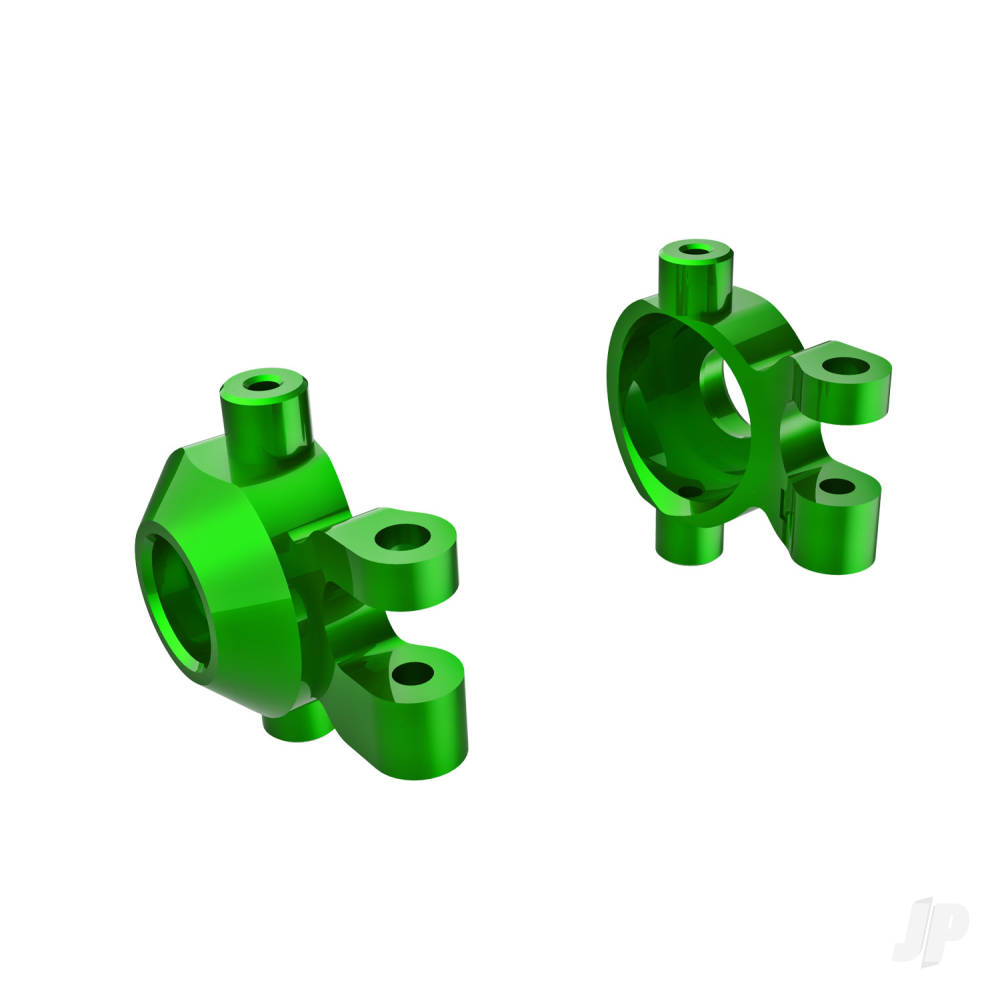 Traxxas Steering blocks, 6061-T6 aluminium (green-anodised) (left & right)/ 2.5x12mm BCS (with threadlock) (2)/ 2x6mm SS (with threadlock) (4)