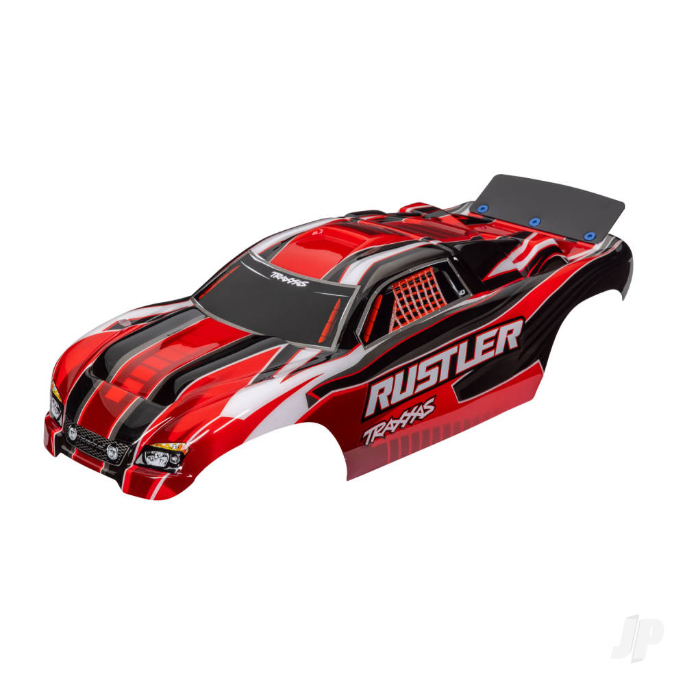 Traxxas Body, Rustler (also fits Rustler VXL), Red (painted, decals applied, assembled with wing)