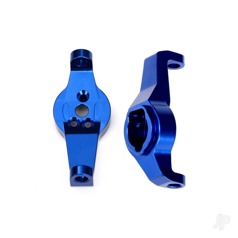 Traxxas Caster blocks, 6061-T6 aluminium (Blue-anodised), left and right