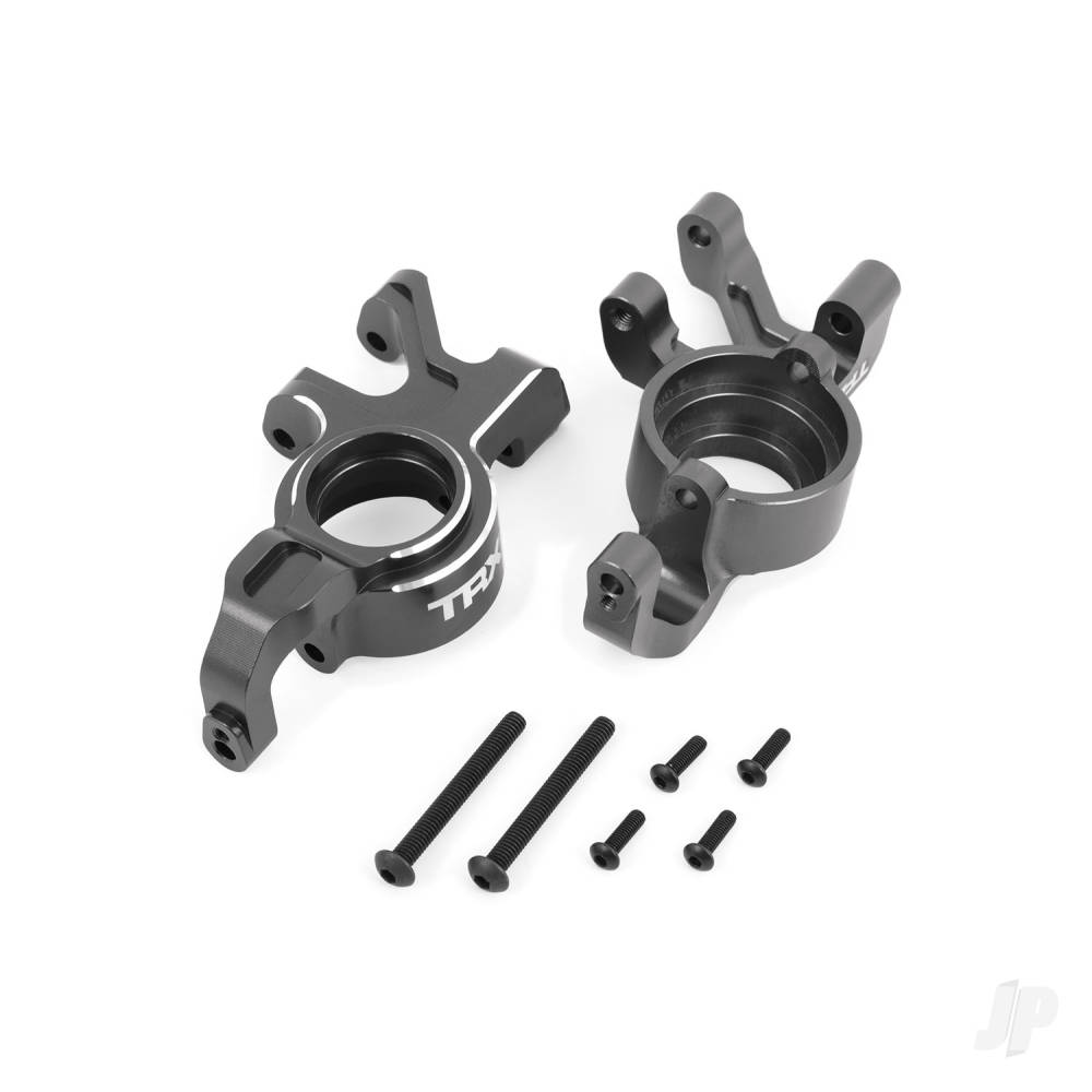 Traxxas Steering blocks, 6061-T6 aluminium (Grey-anodised), left & right