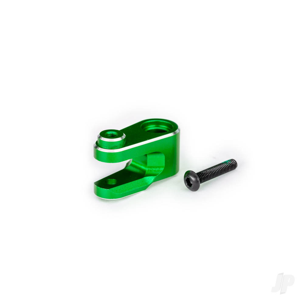 Traxxas Servo horn, steering, 6061-T6 aluminium (Green-anodised) / 3x15mm BCS (with threadlock) (1pc)