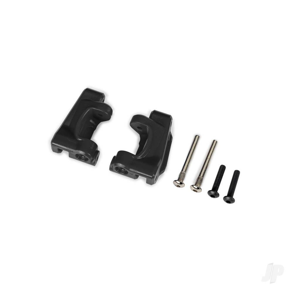 Traxxas Caster blocks (c-hubs), extreme heavy duty, Black (left & right) / 3x26mm hinge pins (2) / 3x15mm BCS (2 pcs) (for use with #9180 and 9181 upgrade kit)