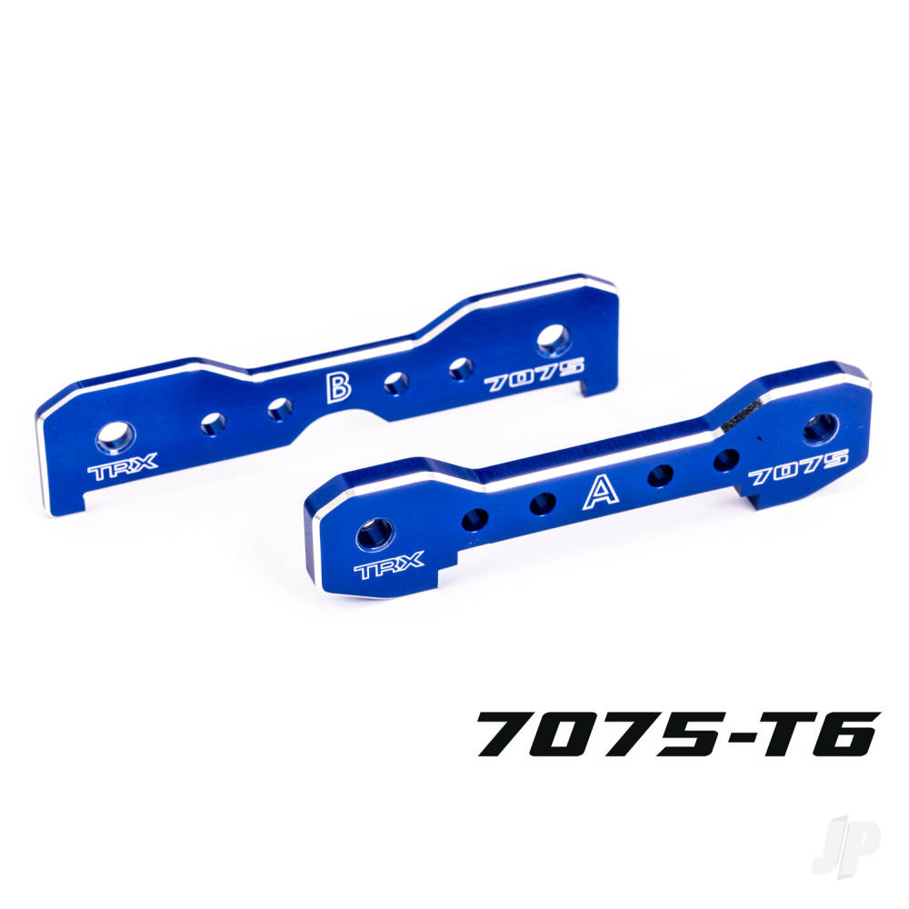 Traxxas Tie bars, front, 7075-T6 aluminium (Blue-anodised) (fits Sledge)